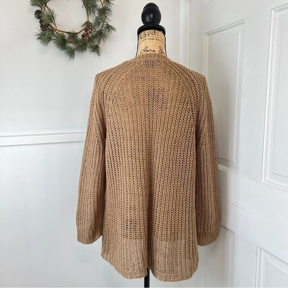 J. Crew Relaxed-Fit Tan Linen Beach Sweater